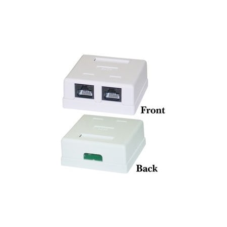 Cable Wholesale Cat6 Dual Jack Surface Mount Box, Female, Unshielded 300-613DE